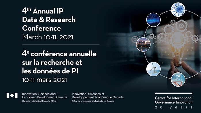 4th Annual IP Data & Research Conference | 4e conférence annuelle sur les données et la recherche en matière de propriété intellectuelle
