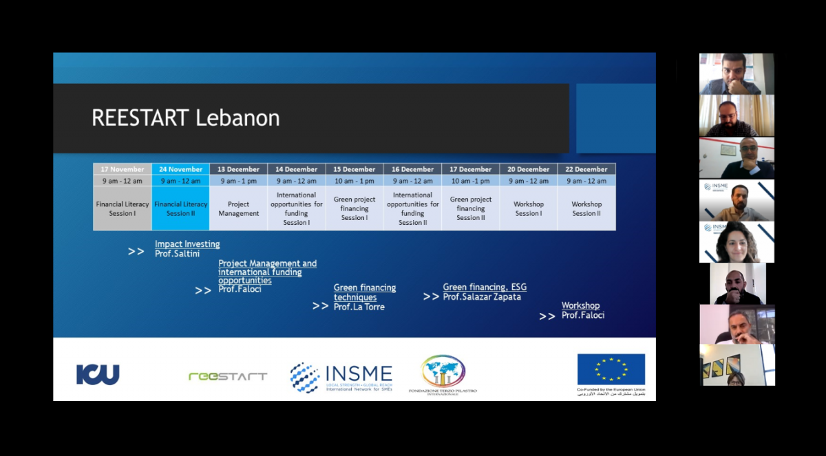 INSME Training Course on Green Financing and Funding Opportunities for Lebanese SMEs