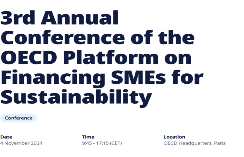 3rd Annual Conference of the OECD Platform on Financing SMEs for Sustainability